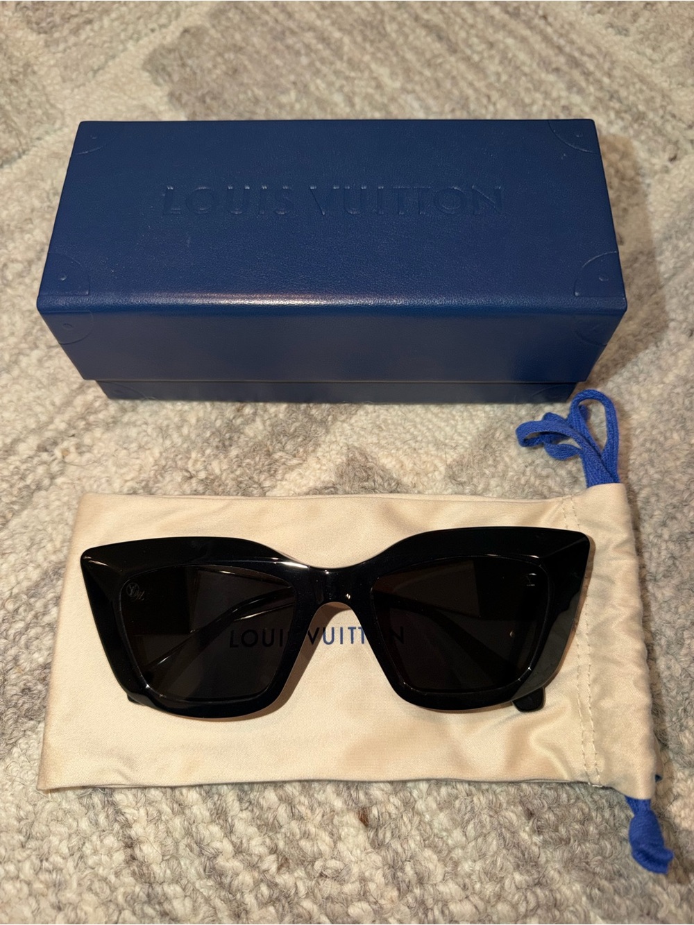 Louis Vuitton Black Oversized Cat-Eye Sunglasses